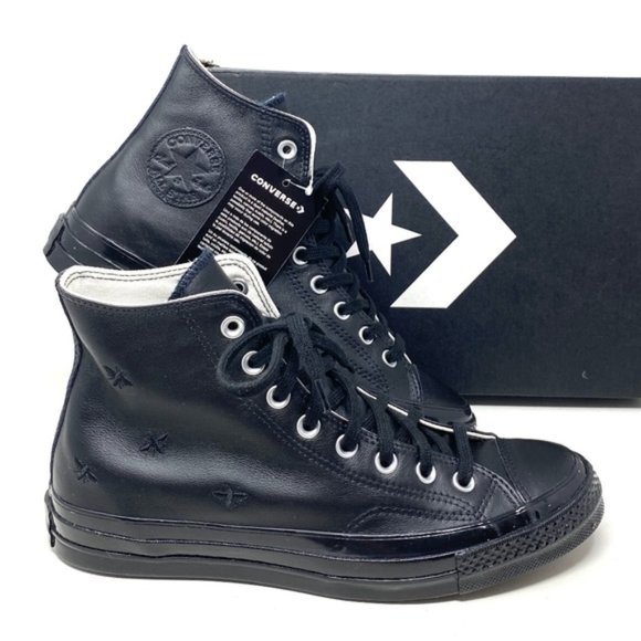 Converse Ctas High Top Leather Black Women's Size Sneakers Custom 165506C-BK - Picture 1 of 10
